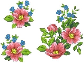 Рисунок на ткани «Цветочный букет»