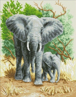 Алмазная вышивка «Слоны» Алмазная вышивка «Слоны»