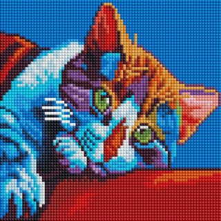 Алмазная вышивка «Цветная кошечка» Алмазная вышивка «Цветная кошечка»