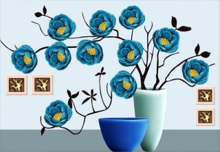 Алмазная вышивка «Легкость голубого цветка»