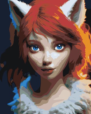 Картина по номерам «Рыжеволосая девушка с ушами»