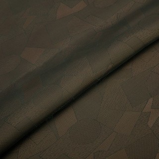 Ткань подкладочная Taffeta с рисунком, 5 м х 145 см, 96 г/м², цвет: №022 темно-оливковый (абстракция), Gamma