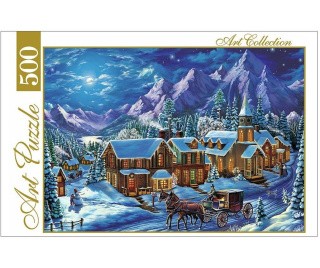 Пазлы «Альпийская деревня зимой»