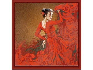 Рисунок на ткани «Фламенко»
