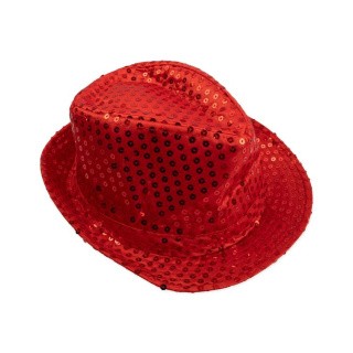 Шляпа карнавальная, красная с пайетками, BOOMZEE