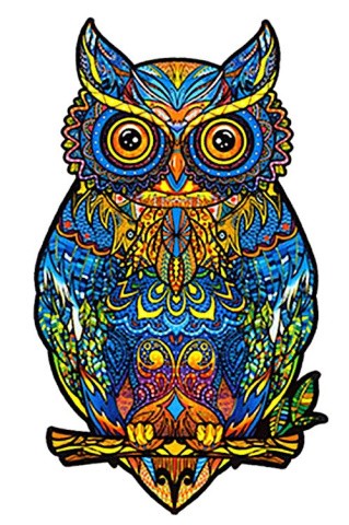 Деревянные пазлы «Сова синяя», ВанГогВоМне Деревянные пазлы «Сова синяя», ВанГогВоМне