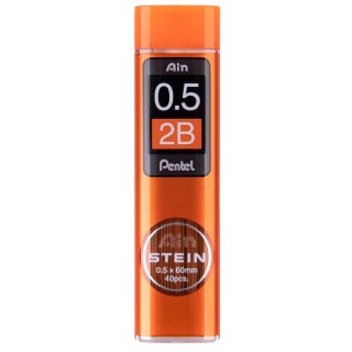 Грифели для карандашей автоматических Ain Stein 0,5 мм, 2В, 40 шт. в тубе, Pentel