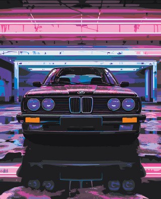 Картина по номерам, светящаяся в темноте «Машина BMW, неон» Картина по номерам, светящаяся в темноте «Машина BMW, неон»