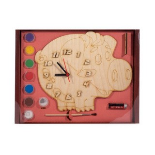 Часы c циферблатом под роспись «Поросёнок»