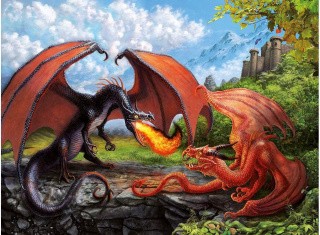 Пазлы «Битва драконов»
