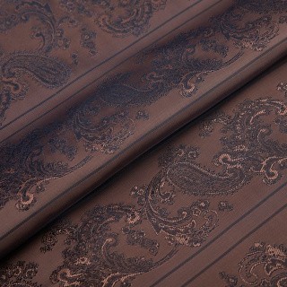 Ткань подкладочная Taffeta с рисунком, 5 м х 145 см, 96 г/м², цвет: №052 синий с бронзовым узором, Gamma
