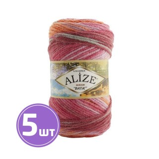 Пряжа ALIZE Burcum Batik (7633), оранжево-розовый, 5 шт. по 100 г Пряжа ALIZE Burcum Batik (7633), оранжево-розовый, 5 шт. по 100 г