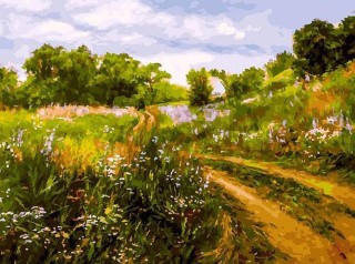 Картина по номерам «Дорога детства» Картина по номерам «Дорога детства»