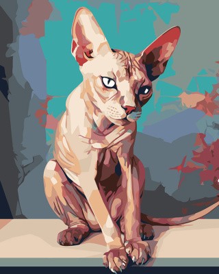Картина по номерам «Породистый кот сфинкс»