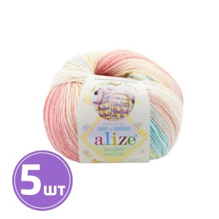 Пряжа ALIZE Baby wool batik design (3045), мультиколор, 5 шт. по 50 г Пряжа ALIZE Baby wool batik design (3045), мультиколор, 5 шт. по 50 г