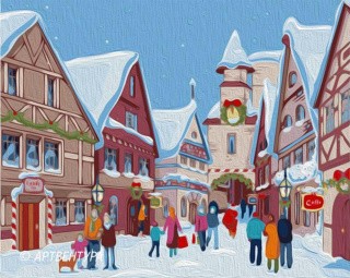 Картина по номерам «Праздничная улица» Картина по номерам «Праздничная улица»