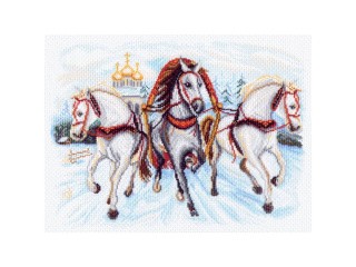 Рисунок на канве «Тройка лошадей»