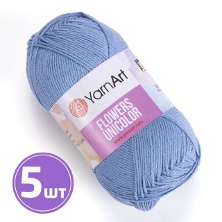 Пряжа YarnArt Flowers Unicolor (742), синий, 5 шт. по 50 г Пряжа YarnArt Flowers Unicolor (742), синий, 5 шт. по 50 г