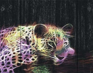 Картина по номерам по дереву «Леопард в стиле поп-арт»