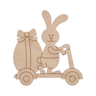 Подвеска «Кролик на самокате», фанера, 1 шт., 8,5х9,5 см, Mr. Carving