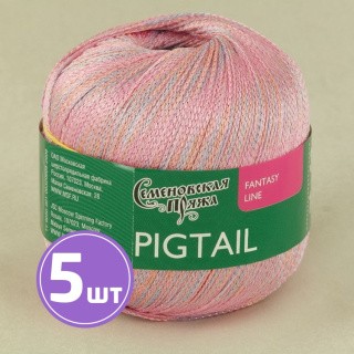 Пряжа Семеновская пряжа Pigtail (17860), розовый-n023, 5 шт. по 100 г Пряжа Семеновская пряжа Pigtail (17860), розовый-n023, 5 шт. по 100 г