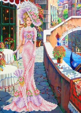 Набор для вышивания «Дама в розовом»