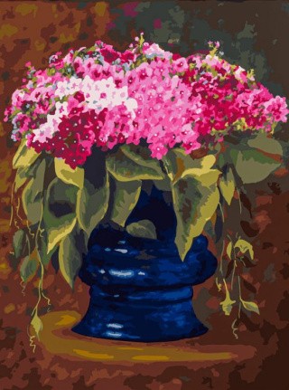 Картина по номерам «Букет в синей вазе»