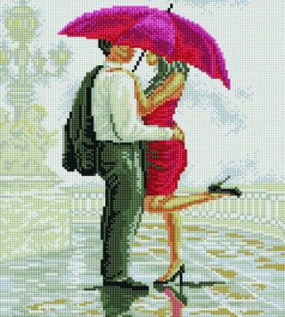 Алмазная вышивка «Под зонтом» Алмазная вышивка «Под зонтом»
