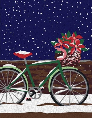 Картина по номерам «Велосипед» (мини-раскраска)