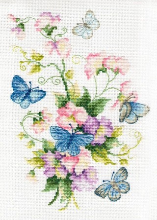Набор для вышивания «Душистый горошек и бабочки»