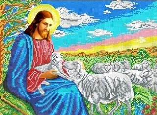 Рисунок на ткани «Иисус-пастырь»