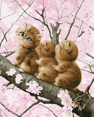 Картина по номерам «Коты на сакуре» Картина по номерам «Коты на сакуре»