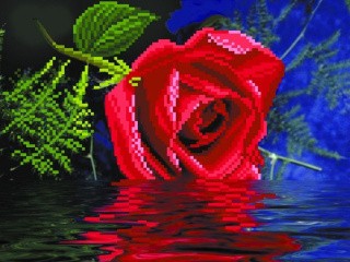 Рисунок на шелке «Роза»