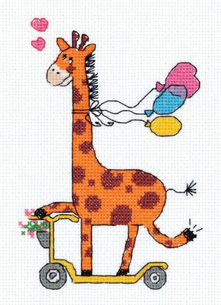 Набор для вышивания «Жираф на самокате»