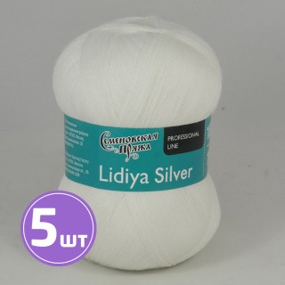 Пряжа Семеновская Lidiya silver (114201), белый ультра, 5 шт. по 100 г Пряжа Семеновская Lidiya silver (114201), белый ультра, 5 шт. по 100 г
