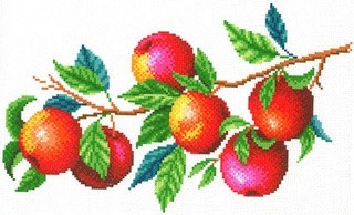 Рисунок на ткани «Урожай яблок»