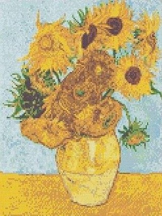 Рисунок на ткани «Ван Гог. Ваза с подсолнухами»