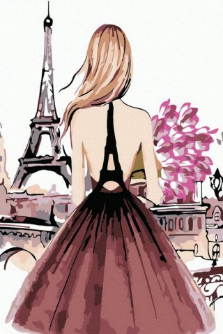 Картина по номерам «Девушка в Париже»