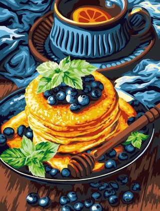Картина по номерам «Аппетитные панкейки»