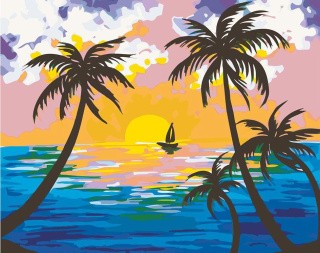 Картина по номерам «Закат на Карибах» Картина по номерам «Закат на Карибах»