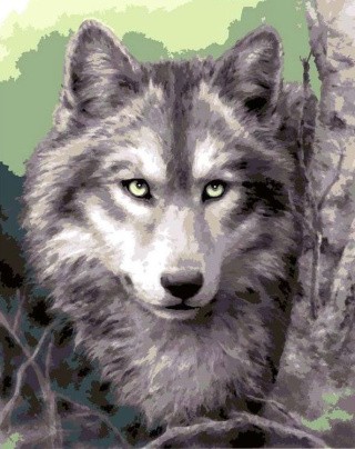 Рисунок на ткани «Серый волк»