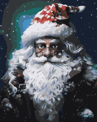 Картина по номерам «Новогодняя: Дед Мороз волшебник»