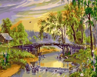 Картина по номерам по дереву RADUGA «Домик у реки»