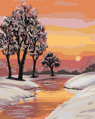 Картина по номерам «Зимний закат» Картина по номерам «Зимний закат»
