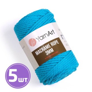 Пряжа YarnArt Macrame rope 3 мм (763), аква, 5 шт. по 250 г
