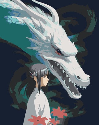 Картина по номерам «Аниме Унесенные Призраками: Тихиро и дракон Хаку 2»