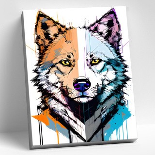 Картина по номерам «Волк в стиле граффити» Картина по номерам «Волк в стиле граффити»