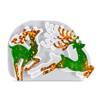 Силиконовый молд - Олени №3, 18x13см Силиконовый молд - Олени №3, 18x13см