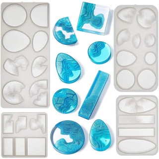 Силиконовый молд - Набор для подвесок и сережек, 4 молда Силиконовый молд - Набор для подвесок и сережек, 4 молда