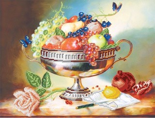 Рисунок на ткани «Ваза с фруктами»